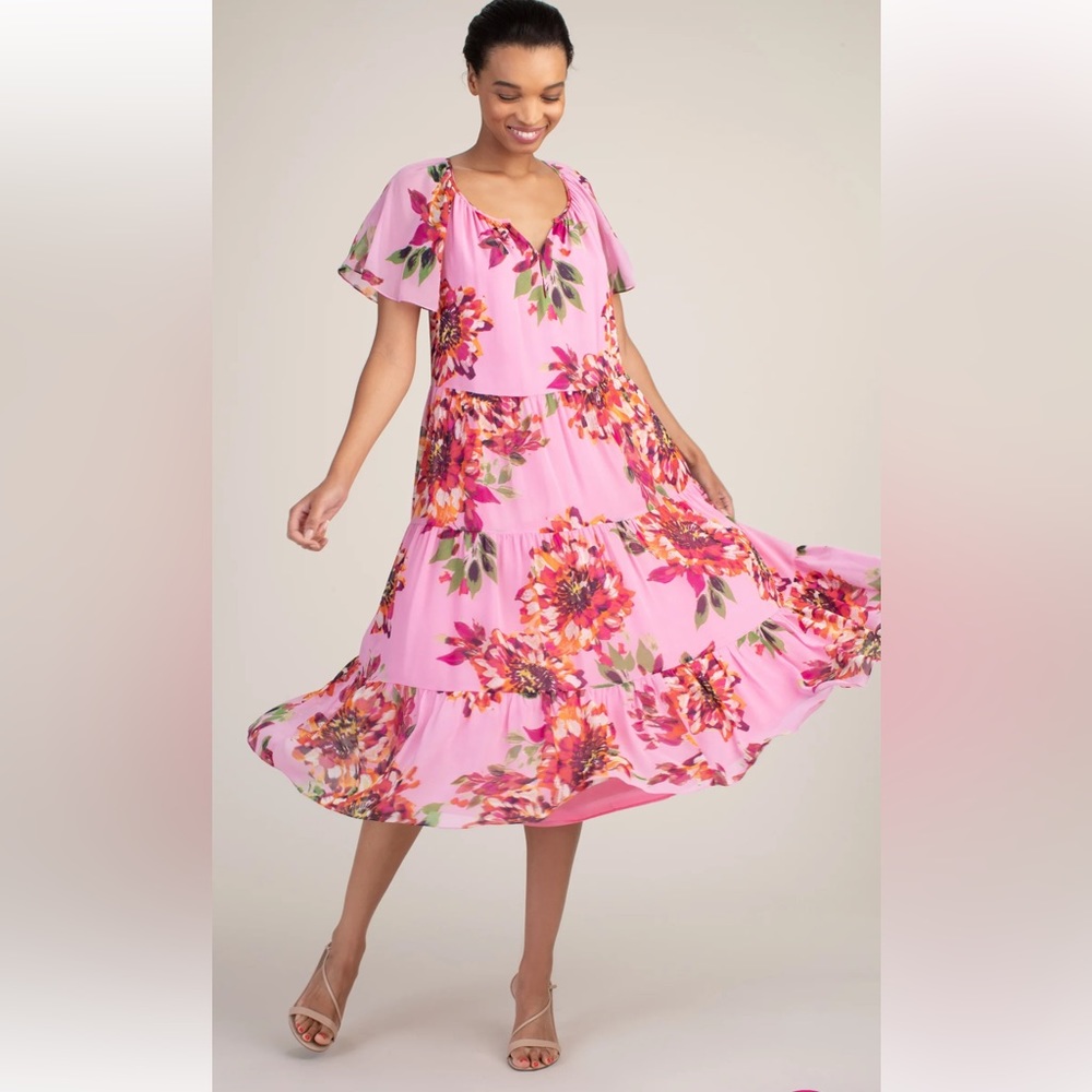 NWT $498 TRINA TARK Road Trip Silk Dress, Size M, 100% Silk